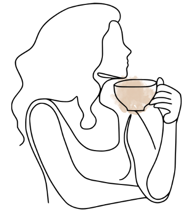 Woman Drinking Line Art